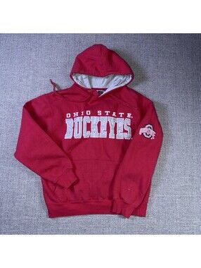 Stadium Athletics Ohio State Buckeyes Hoodie Mens Small Red Fleece Sweatshirt